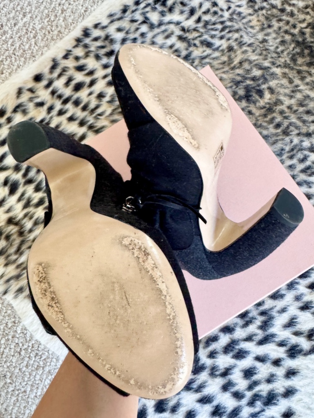 MIU MIU Wool ankle boots curved banana heels Vintage Archival C101 20 11 02855D - Picture 9 of 11
